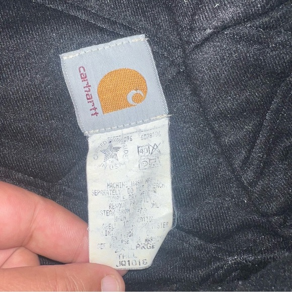 Vintage 90s Brown Carhartt Jacket Workwear Duck Canvas Hoodie Jacket Made in USA - Picture 5 of 6